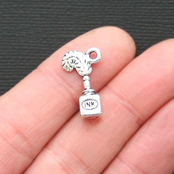 8 Pen Antique Silver Tone Charms 3D - SC3123