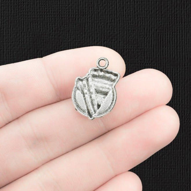 8 Pie Antique Silver Tone Charms - SC361