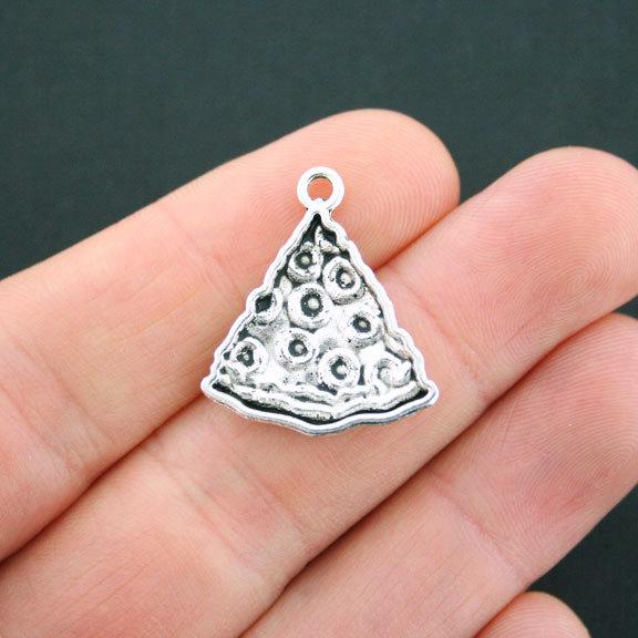 8 breloques de ton argent antique tranche de pizza - SC5030