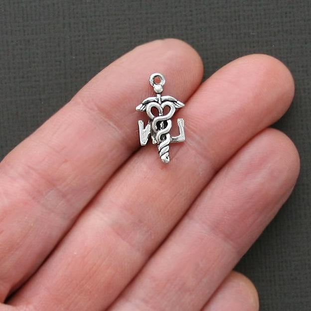 8 Practical Nurse Antique Silver Tone Charms - SC1793