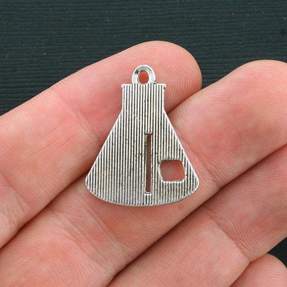 8 Science Beaker Antique Silver Tone Charms - SC3801