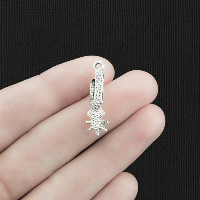 8 Spur Antique Silver Tone Charms - SC114