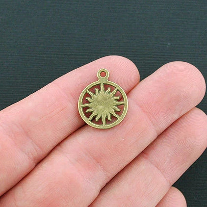 8 Sun Antique Bronze Tone Charms - BC1292