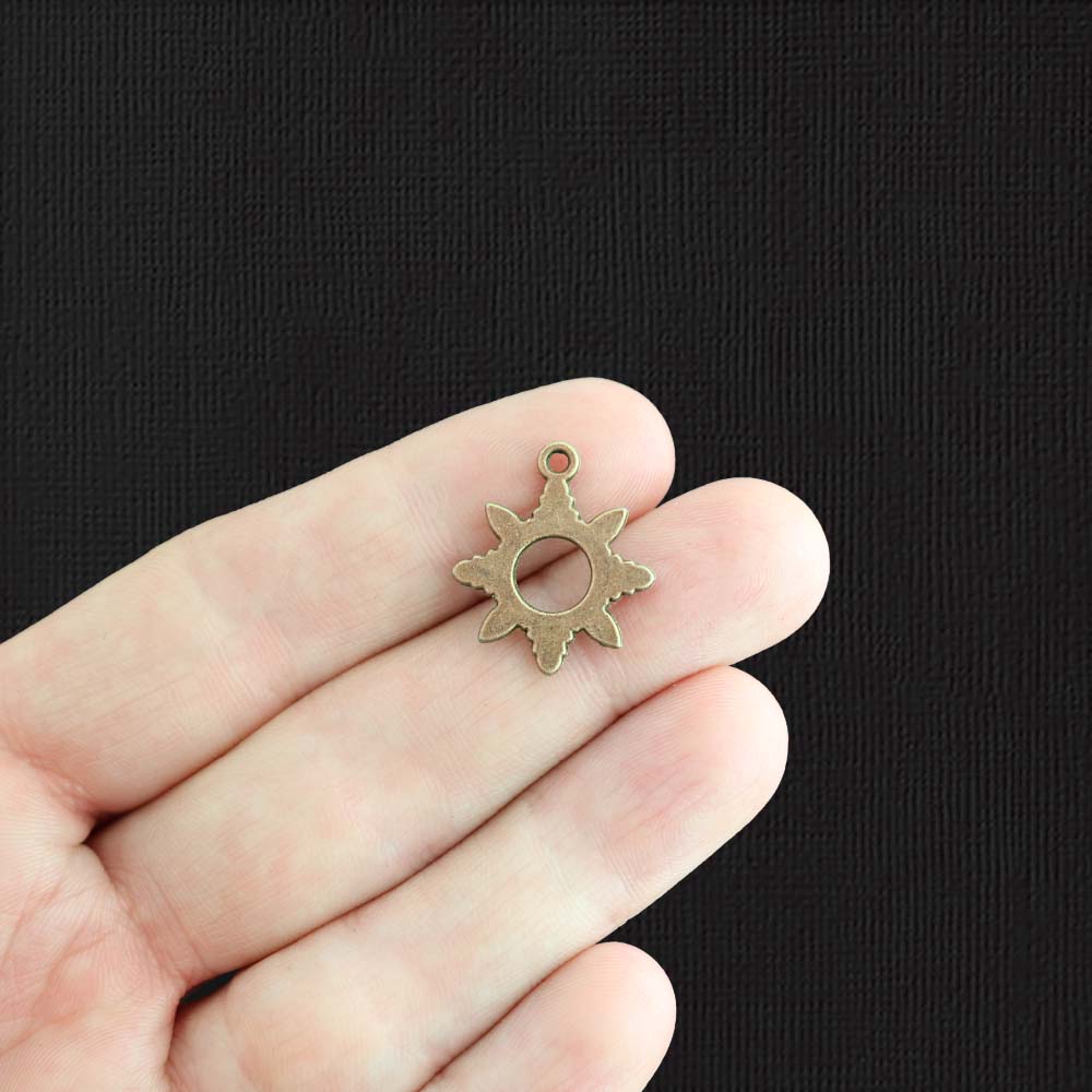 8 Sun Antique Bronze Tone Charms - BC681