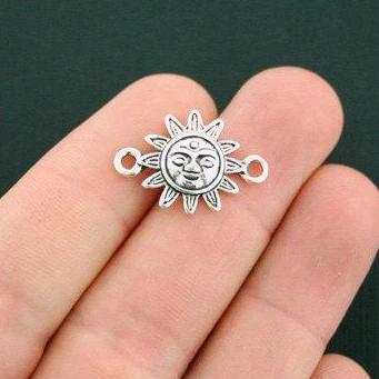 8 Sun Connector Antique Silver Tone Charms - SC6018