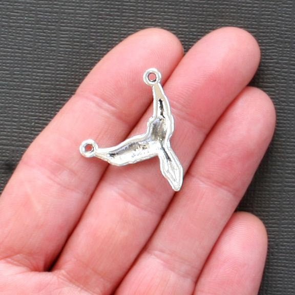 8 Swallow Connector Antique Silver Tone Charms - SC1517