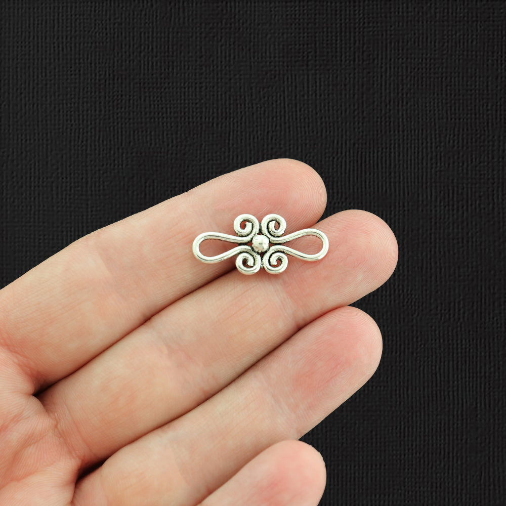 8 breloques de ton argent antique connecteur tourbillon - SC2592