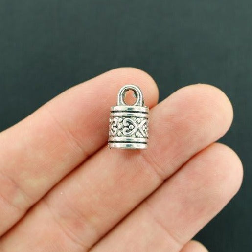 8 Tassel Bead Cap Ton Argent Antique 3D 16mm x 10mm - SC7740