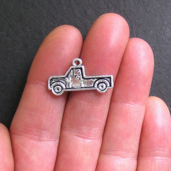 8 Truck Antique Silver Tone Charms - SC541