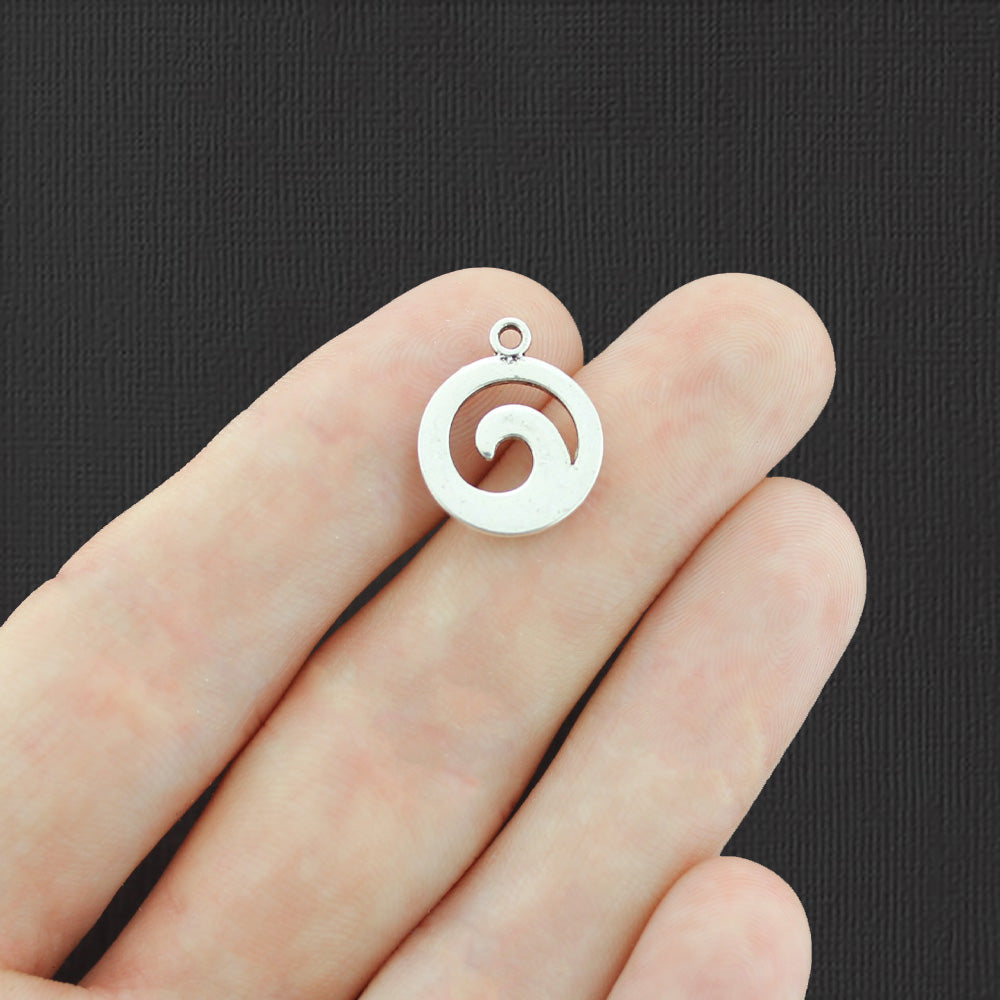 8 charmes de ton argent antique vague - SC6961