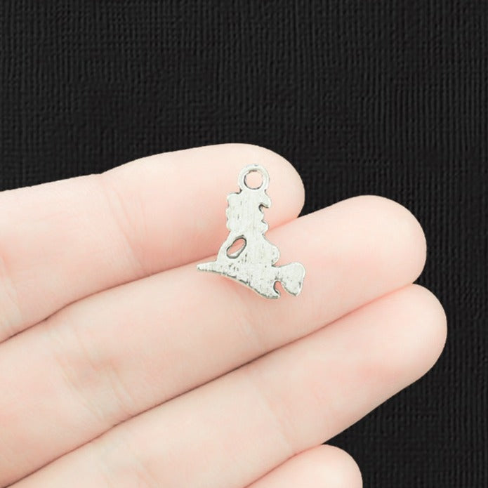 8 Witch Antique Silver Tone Charms - SC1170