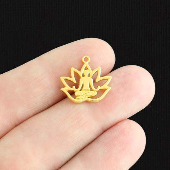 8 Yoga Meditation Gold Tone Charms - GC626