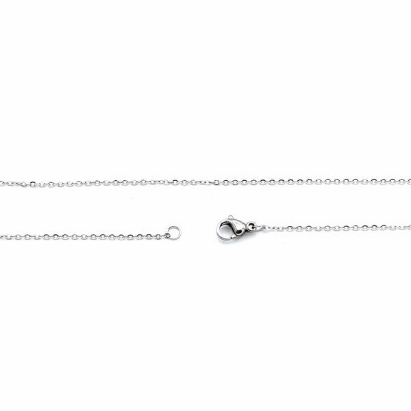 Stainless Steel Cable Chain Necklaces 17" - 1mm - 10 Necklaces - N744