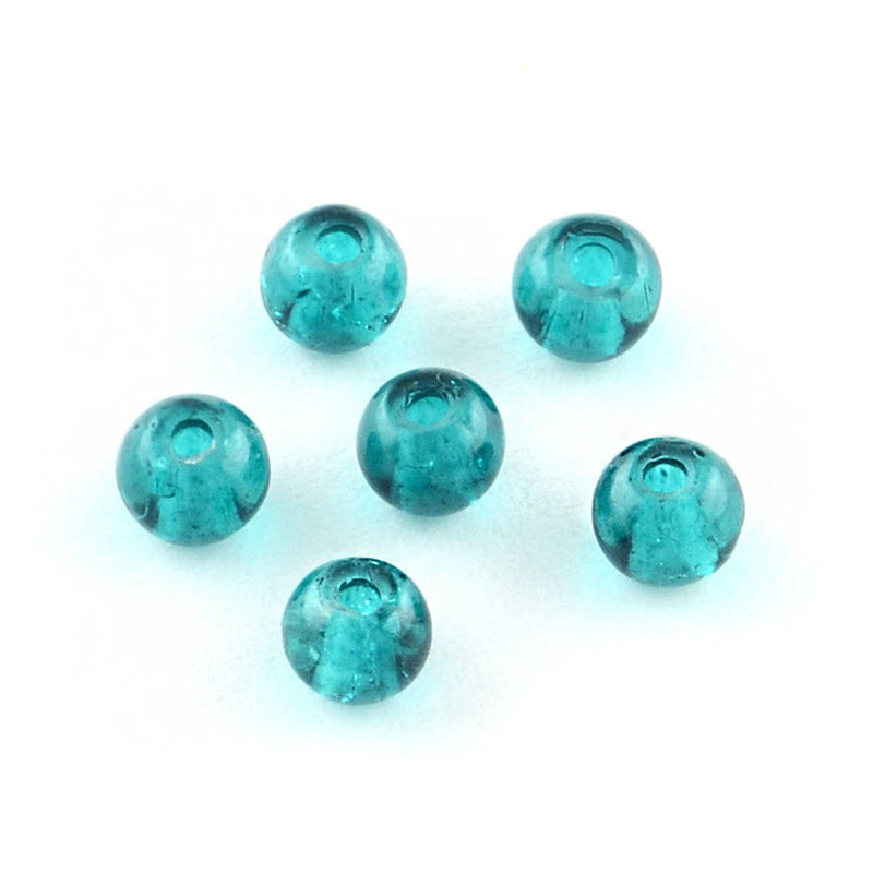 Round Glass Beads 4mm - Crackle Rainbow Colors - 100 Beads - BD228