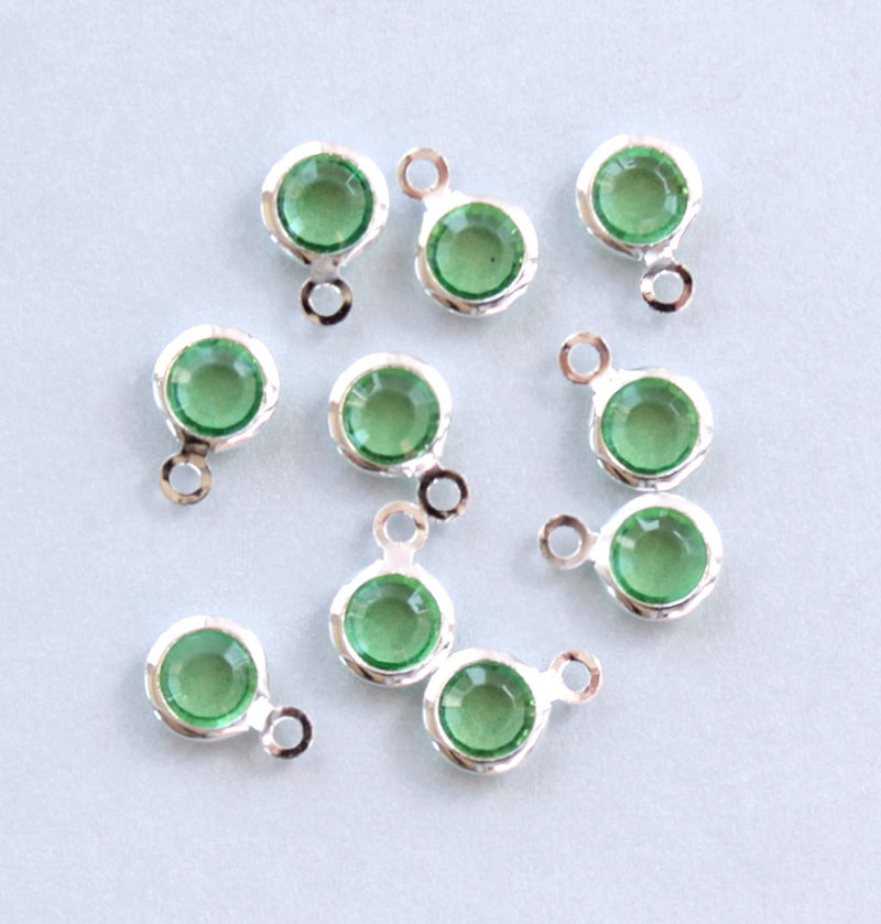 10 Crystal Drop Birthstones Choose Your Month 6mm Crystals with Jump Rings - MT286MONTH