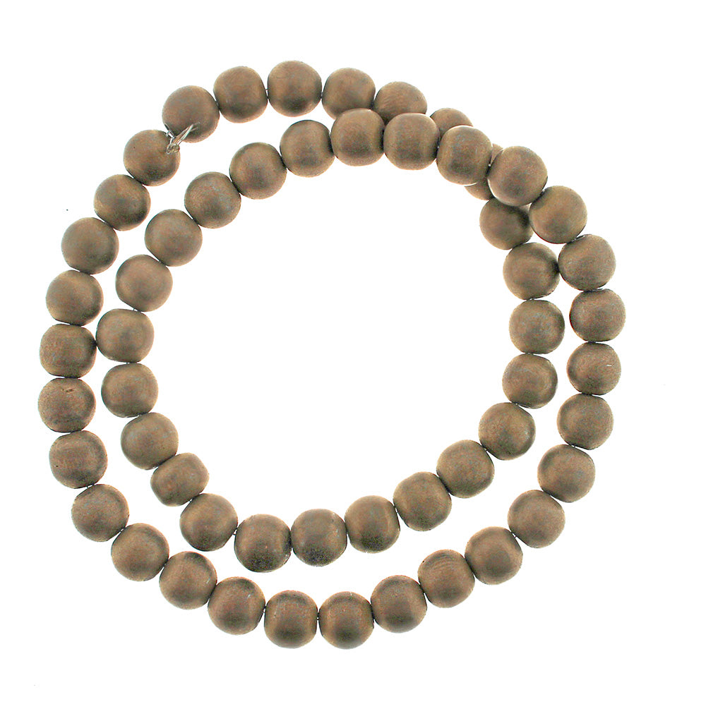 Perles d'hématite de 8 mm - Cuivre électrolytique givré - 1 brin complet - Environ 50 perles - BD856