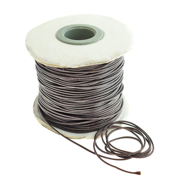 10 Yards Waxed Cord Brown 1mm High Quality - WC02