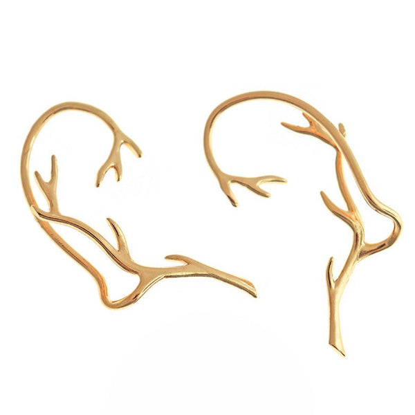 Gold Tone Brass Earring Cuff - Vine - 53mm x 26mm - 1 Piece - ER581