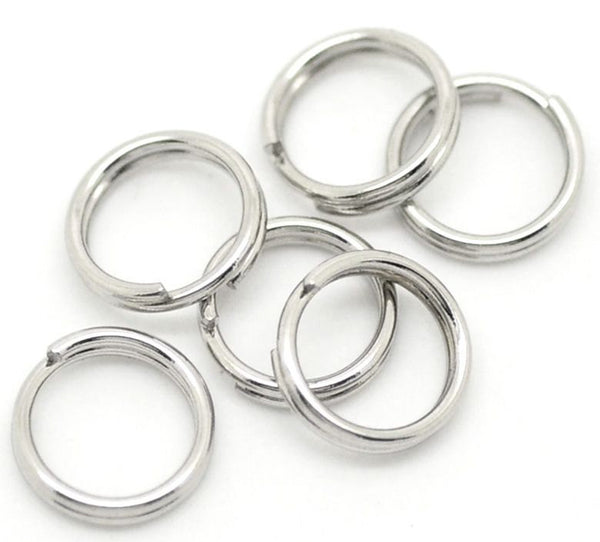 Stainless Steel Split Rings 7mm x 0.7mm - Open 21 Gauge - 100 Rings - SS010