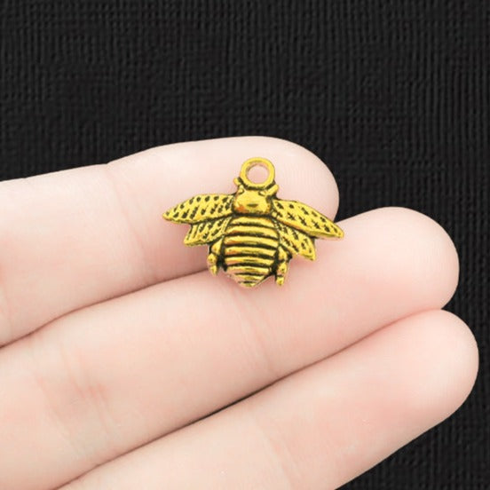 10 Bee Gold Tone Charms - GC029