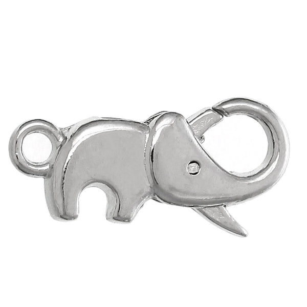 Silver Tone Lobster Clasps 23mm x 12mm - 5 Clasps - FF224