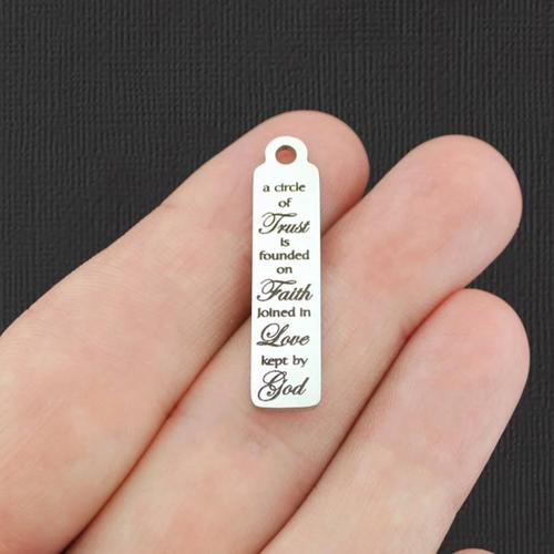 A Circle of Trust Stainless Steel Charms - Is founded on faith joined in love kept by God - BFS015-7120