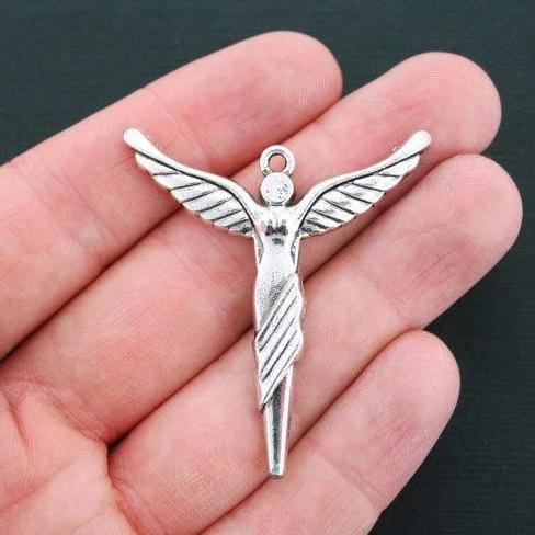 Angel Antique Silver Tone Charm - SC3714