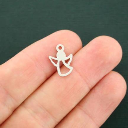 Angel Silver Tone Stainless Steel Charms 2 Sided - MT523