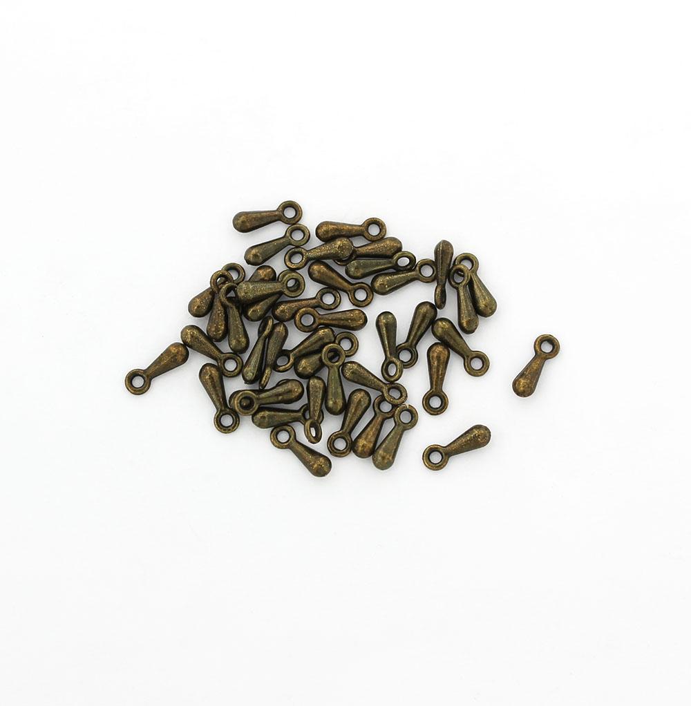Antique Bronze Tone Chain Drops - 7mm x 2.5mm - 100 Pieces - FD322