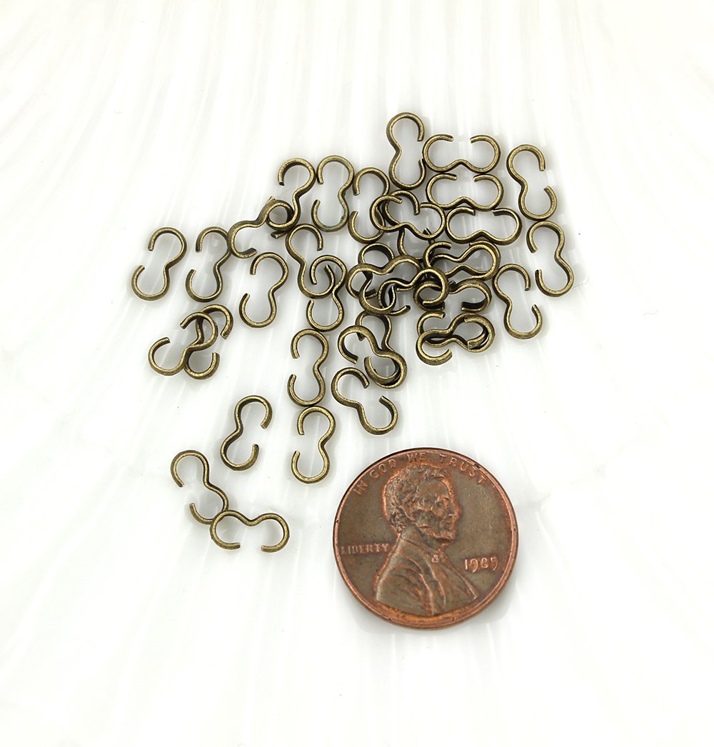 Antique Bronze Tone Crimp Connector Cord Ends - 9mm x 4mm - 100 Pieces - Z828