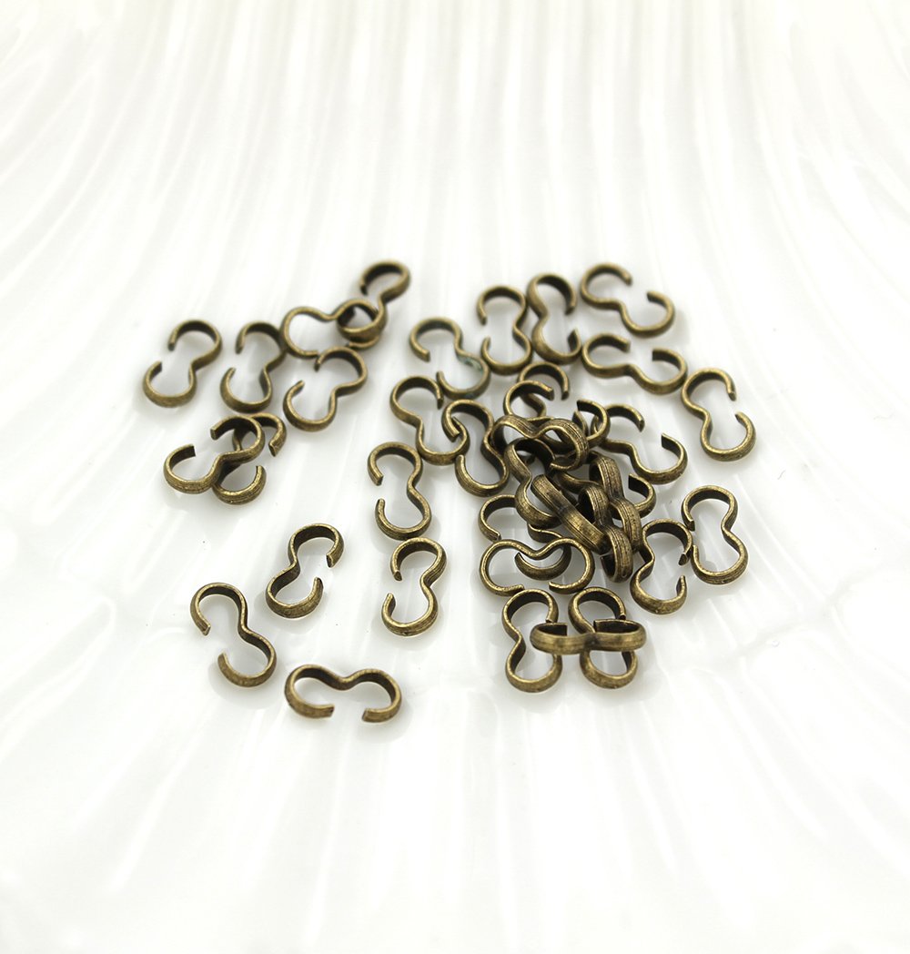 Antique Bronze Tone Crimp Connector Cord Ends - 9mm x 4mm - 100 Pieces - Z828