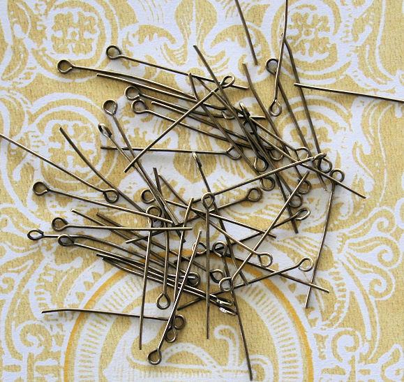 Antique Bronze Tone Eye Pins - 30mm - 300 Pieces - PIN17