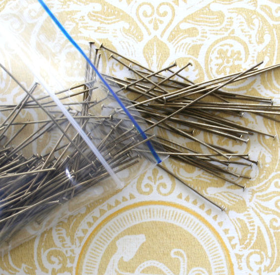 Antique Bronze Tone Flat Head Pins - 50mm - 300 Pieces - PIN16