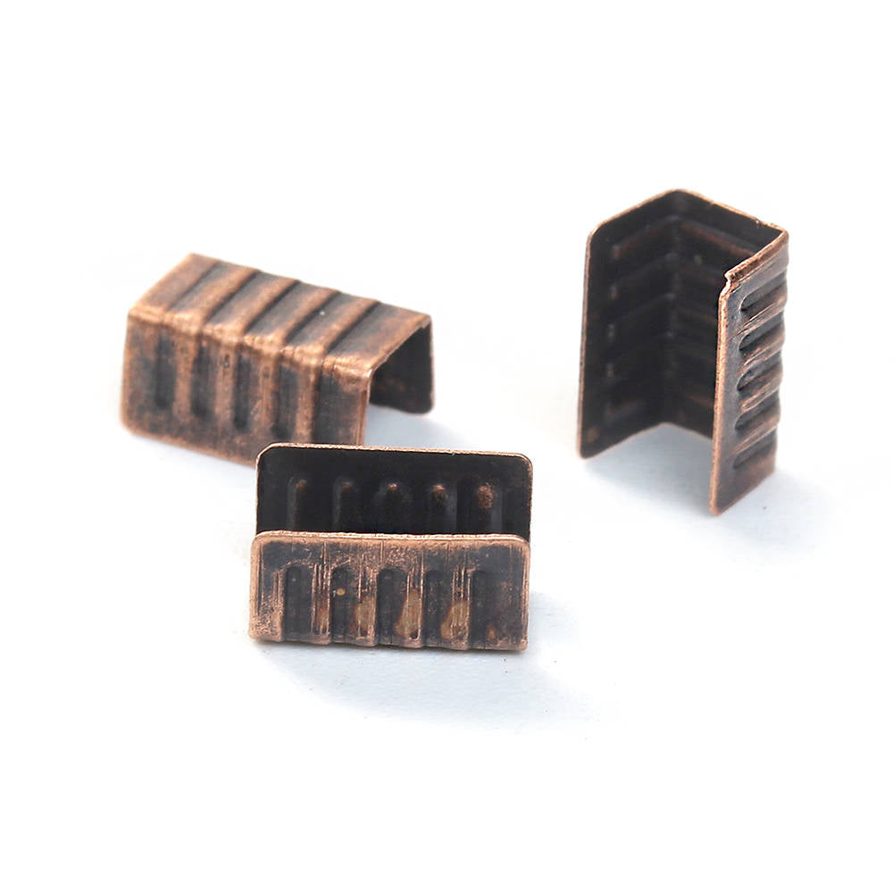 Extrémités de cordon en cuivre antique - 8 mm x 5 mm - 50 pièces - FD507