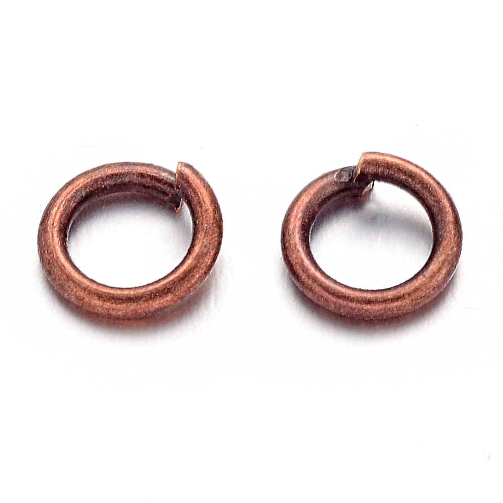 Antique Copper Tone Jump Rings 6mm x 1mm - Open 18 Gauge - 250 Rings - J068