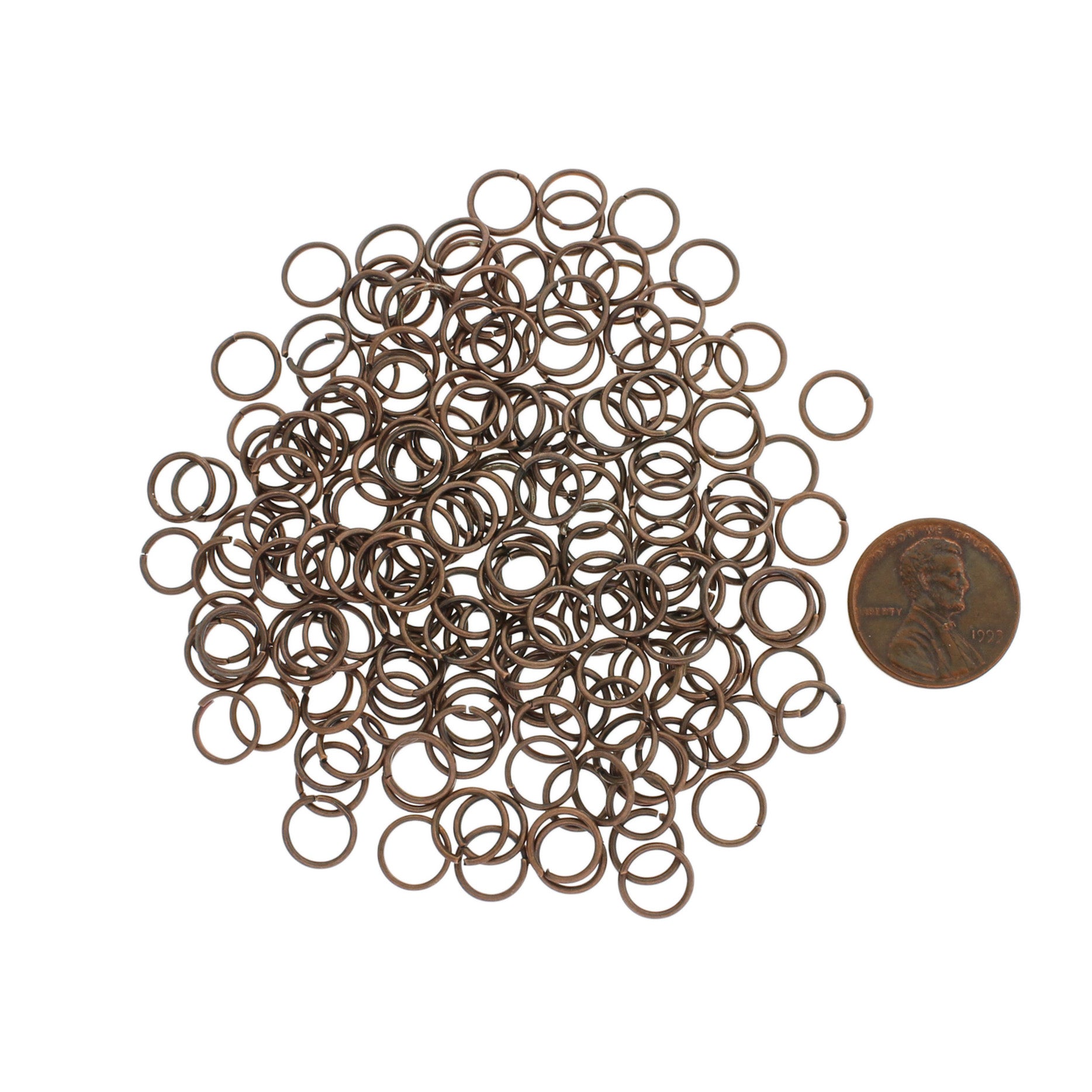 Antique Copper Tone Jump Rings 8mm x 1mm - Open 18 Gauge - 1000 Rings - J274