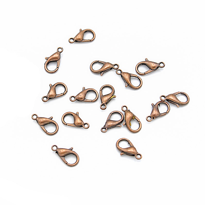 Fermoirs de homard en cuivre antique 14 mm x 8 mm - 50 fermoirs - FF276