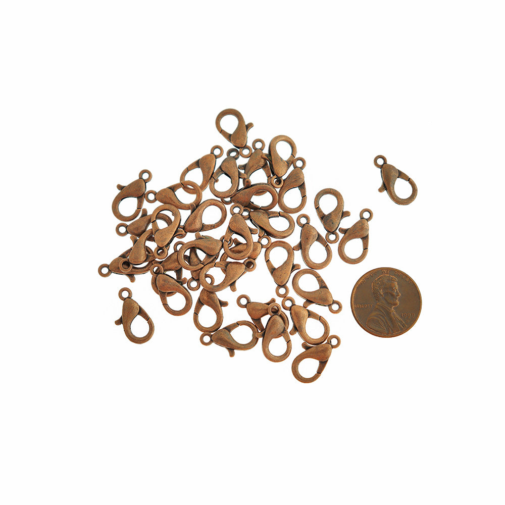 Antique Copper Tone Lobster Clasps 16mm x 8mm - 50 Clasps - FF242