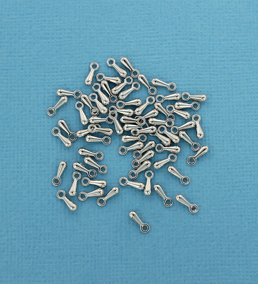 Antique Silver Chain Drops - 7mm x 2.5mm - 100 Pieces - FD323