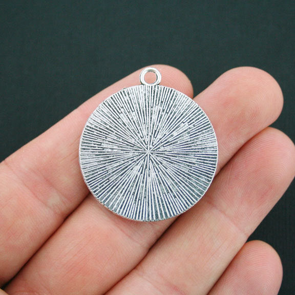 Antique Silver Tone Cabochon Settings - 25mm Tray - 4 Pieces - SC4787