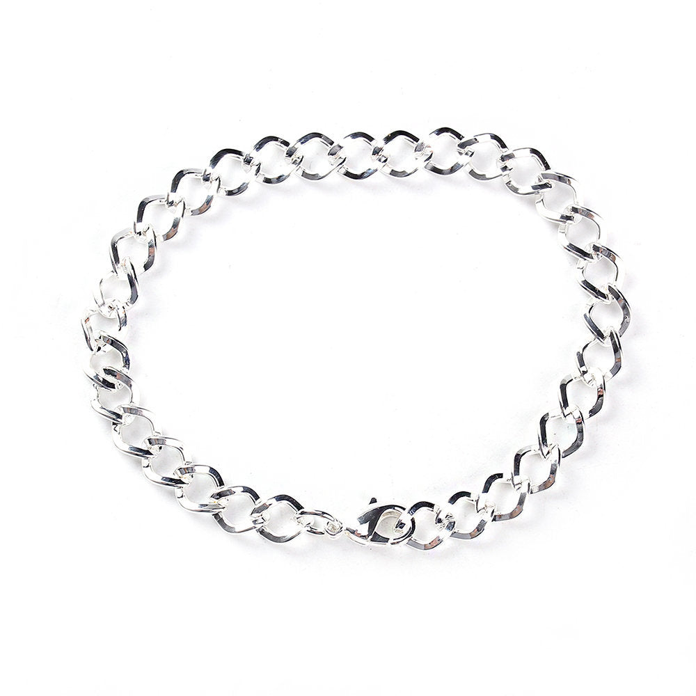 Antique Silver Tone Curb Chain Bracelet 8 3/8" - 7.0mm - Choose Your Quantity!