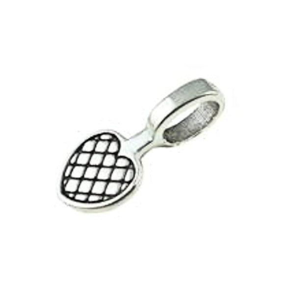 Antique Silver Tone Glue On Bails - 10mm x 20mm - 12 Pieces - FD049