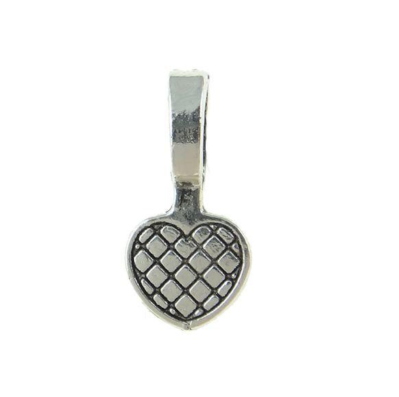 Antique Silver Tone Glue On Bails - 10mm x 20mm - 12 Pieces - FD049