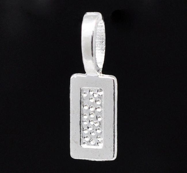 Antique Silver Tone Glue On Bails - 21mm x 7mm - 12 Pieces - FD028