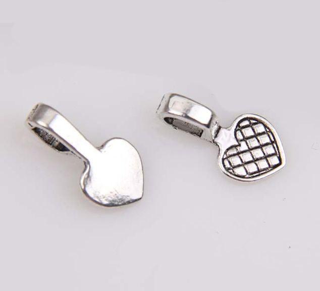 Antique Silver Tone Glue On Bails - 8mm x 16mm - 15 Pieces - FD048