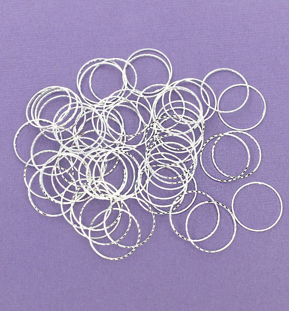 Antique Silver Tone Jump Rings 17mm x 0.58mm - Closed 23 Gauge - 20 Rings - FD381