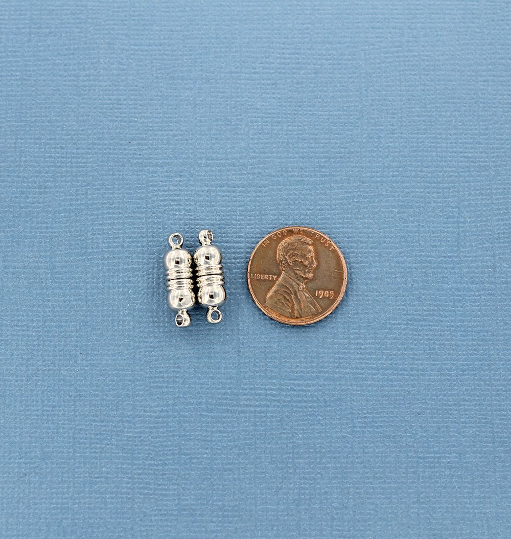 Antique Silver Tone Magnetic Clasps - 18mm x 6mm - 2 Clasps 4 Pieces - Z707
