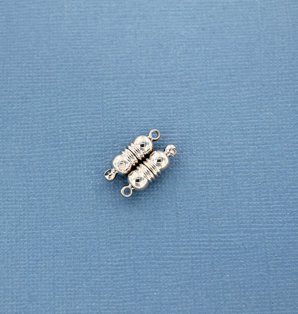 Fermoirs magnétiques argentés antiques - 18 mm x 6 mm - 2 fermoirs 4 pièces - Z707