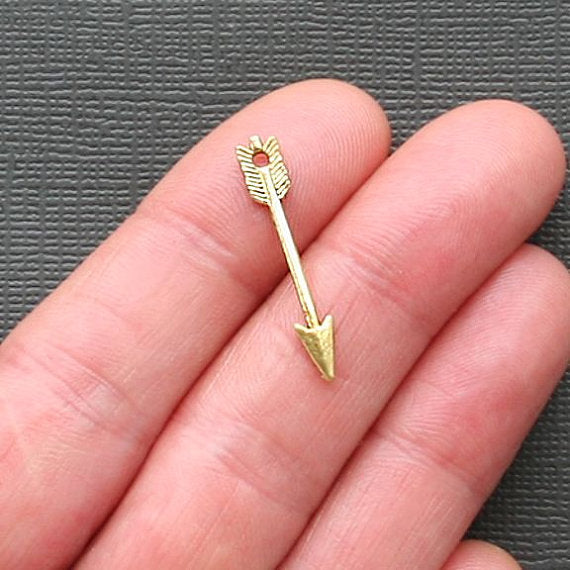 Collection de breloques flèche bronze doré antique et ton argent 12 breloques - COL233