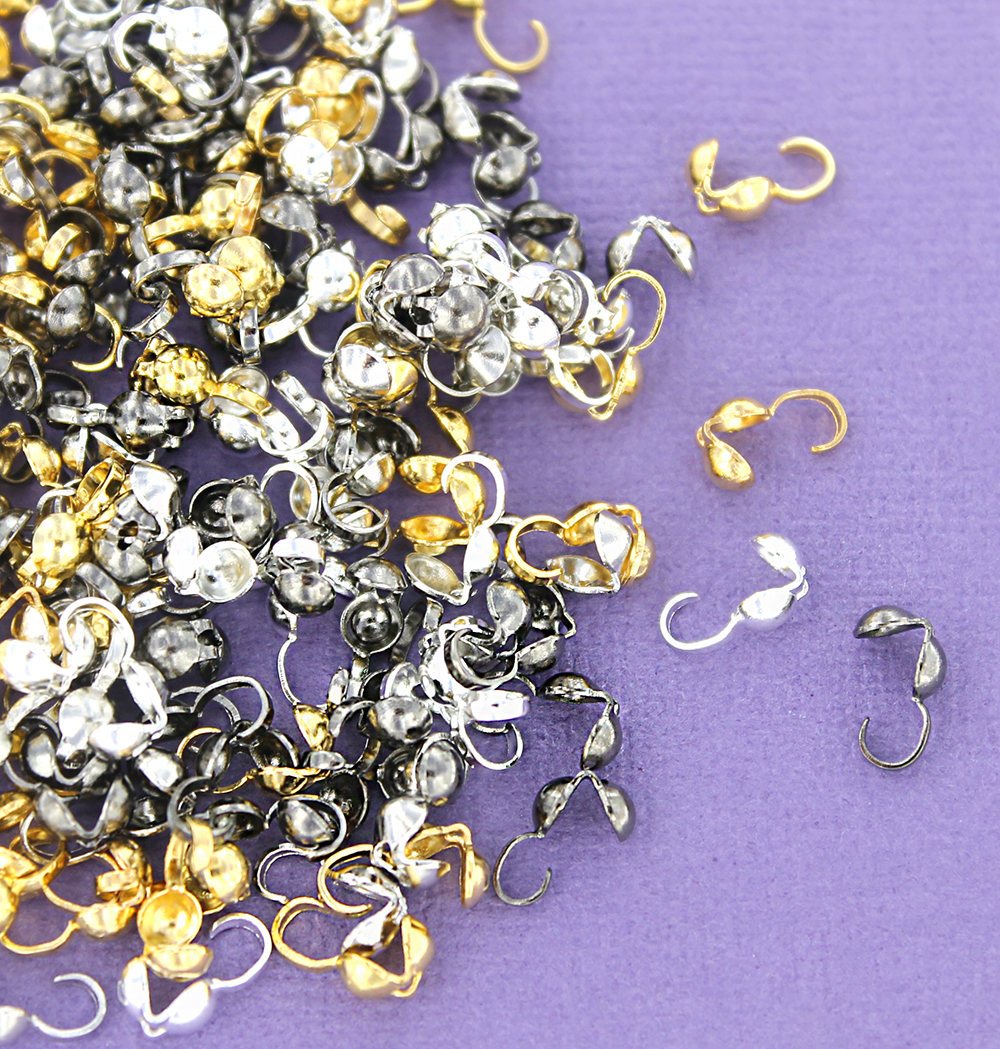 Embouts de perles assortis - 9 mm x 3,5 mm à clapet - 100 pièces - FD495